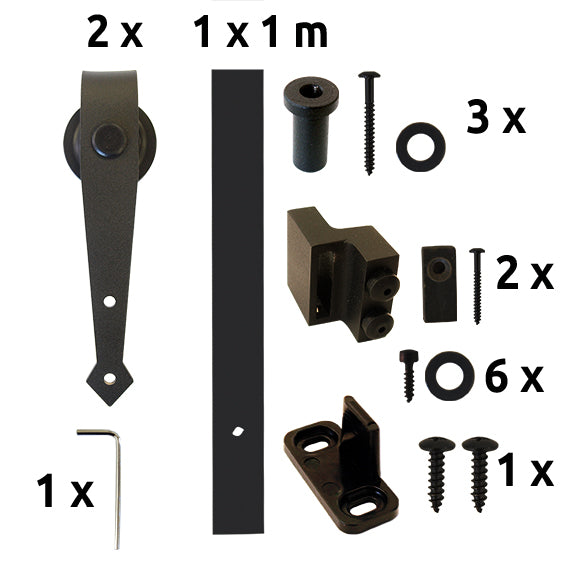 sliding barn door hardware - mini - "Gladio"