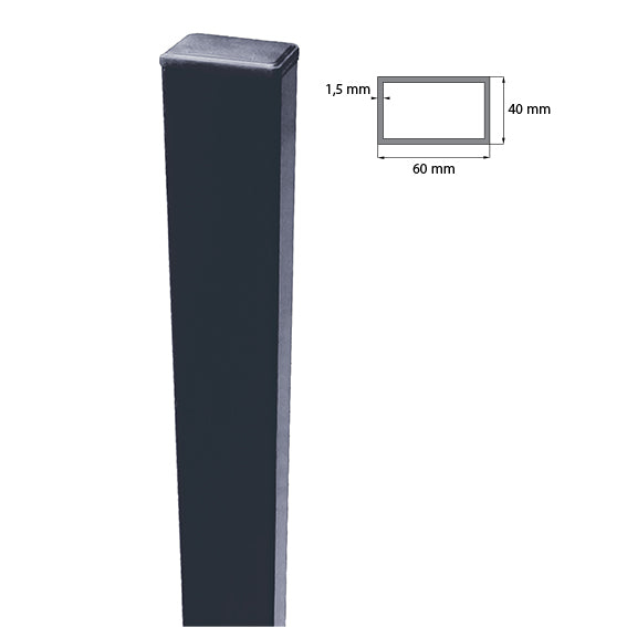 Oszlop 60x40mm ZnPVC 1400mm antracit