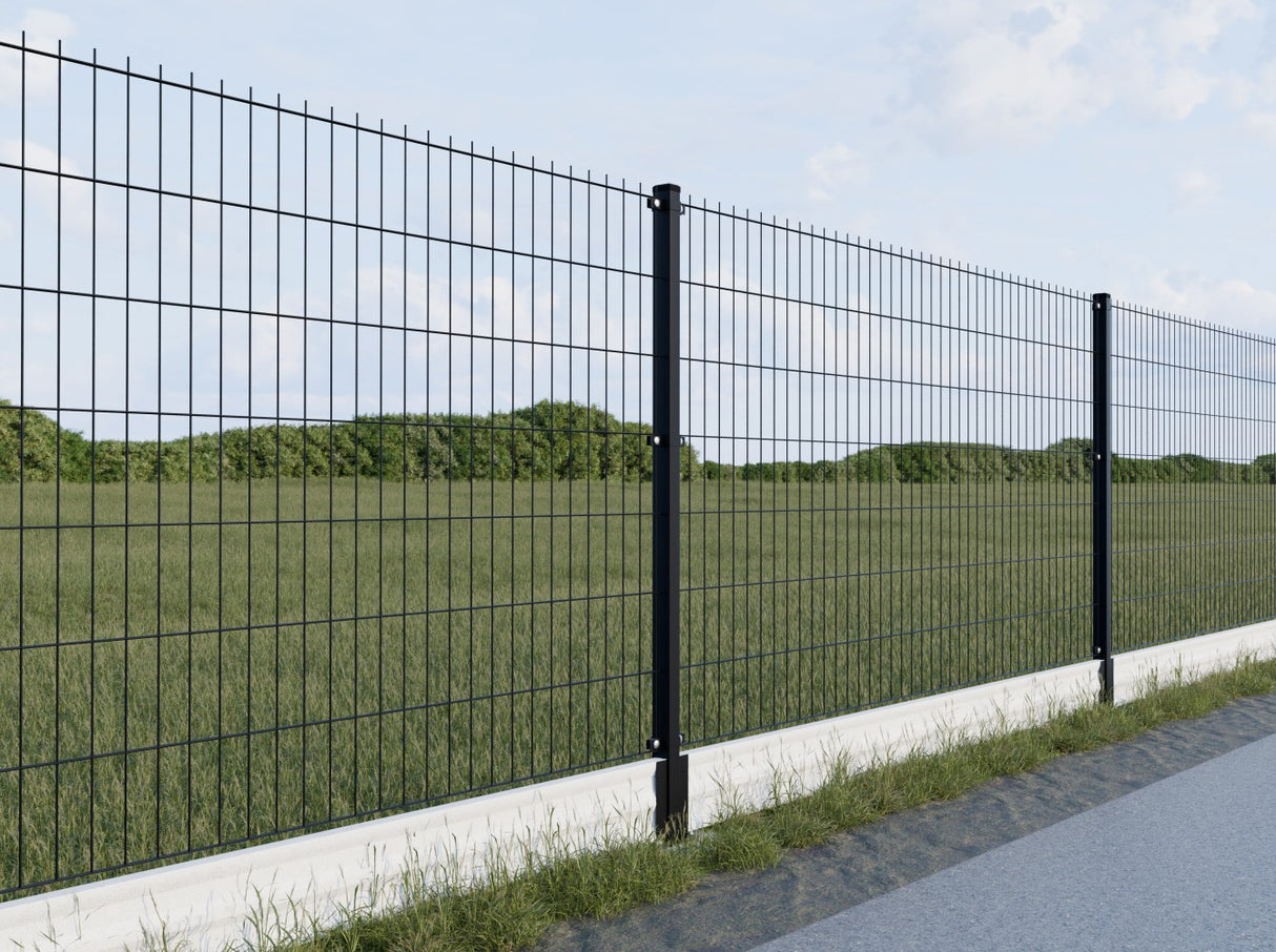 Horganyzott oszlop 60x40mm PVC sapkával, 1800mm - Fekete matt RAL 9005