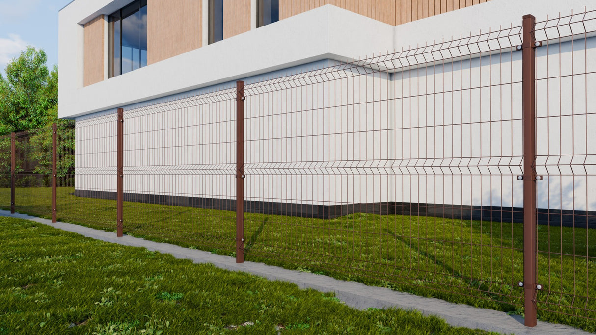 Zváraný plotový panel 3D ZnPVC 2500x1230x4mm hnedá