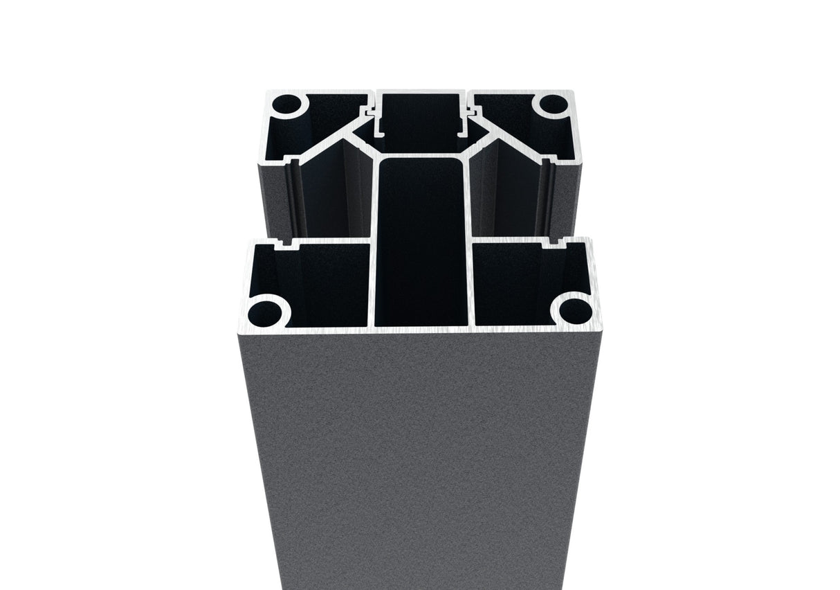 Set hliníkového rohového stĺpika 70x70 s krycou lištou pre 20 lamelové výplne - 2000mm R7016