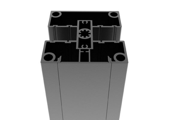 Set hliníkového stĺpika 80x80 a krycej lišty - 6000mm R7016