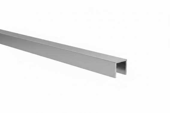 U AL 20x20x2 mm-es üvegezőprofil 10–12 mm-es üveghez, eloxált