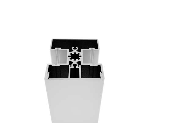 Set hliníkového stĺpika 50x60 a krycej lišty - 6000mm - natural (bez nástreku)