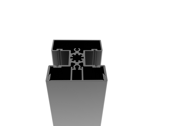 Set hliníkového stĺpika 50x60 a krytky - 6000mm R7016