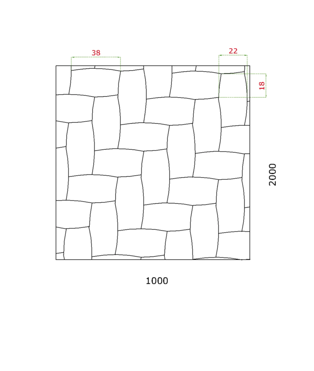 Dizajnový 3D plech, t1,2mm - Zn