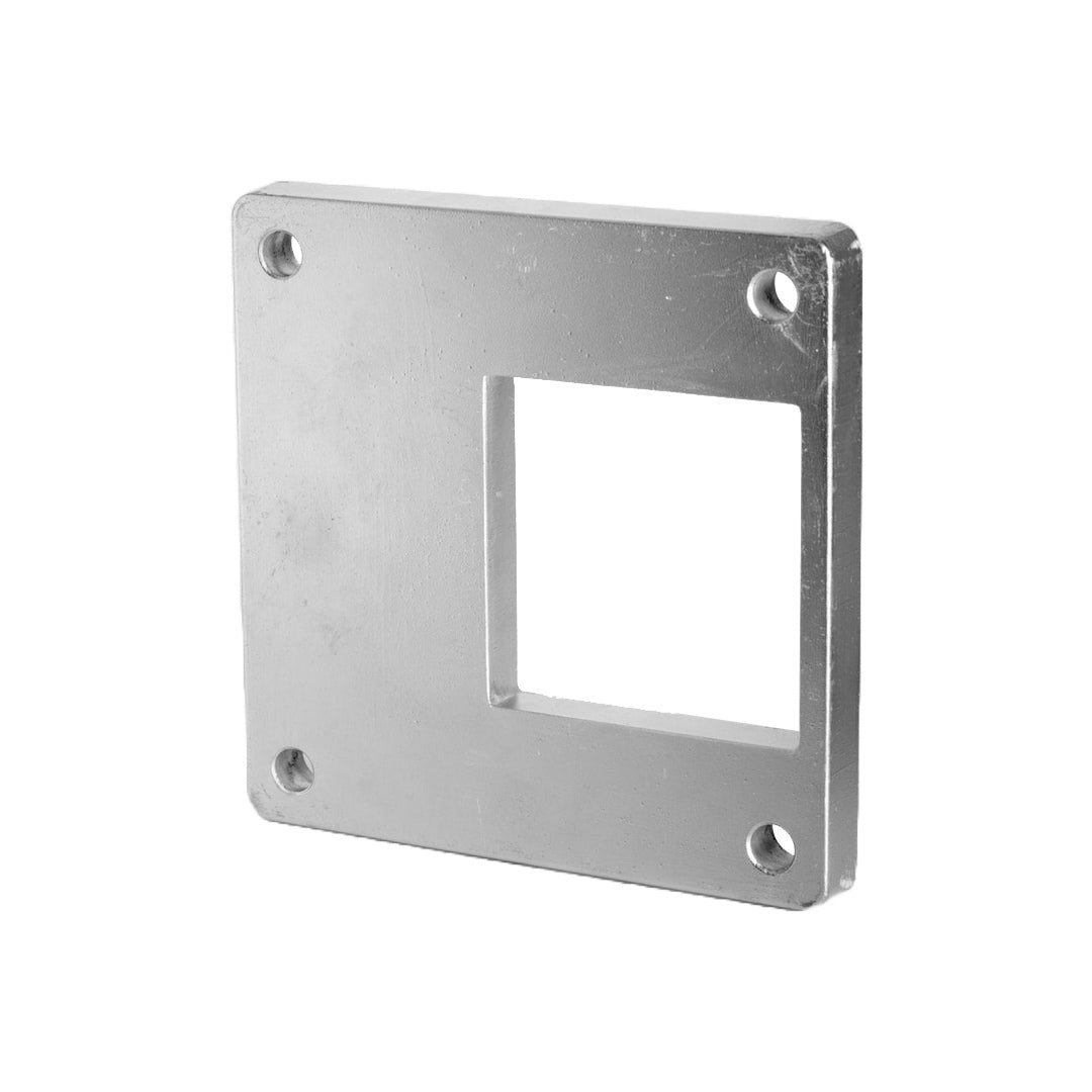 Aluminum offset welding plate for 100x100 post natural