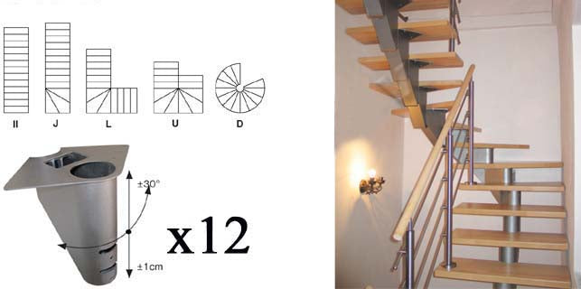 Schodisko SEGMENT NS240 V2450-2230mm, set 12x segment