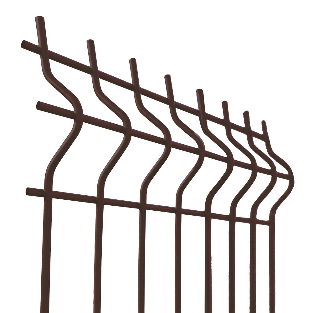 Zváraný plotový panel 3D ZnPVC 2500x1230x4mm hnedá