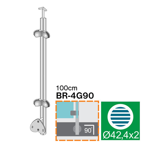 Nerezový stĺpik - bočné kotvenie - obojstranný AIS