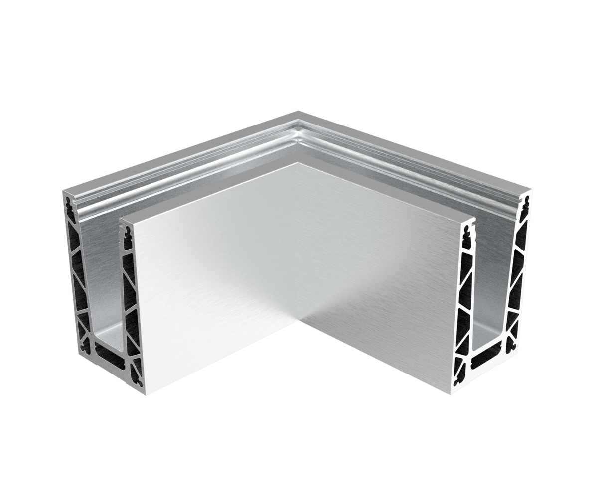 Celosklenené zábradlie-roh. profil-vrchné kotvenie