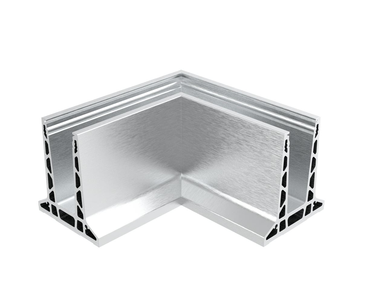 Celosklenené zábradlie-roh. profil-vrchné kotvenie