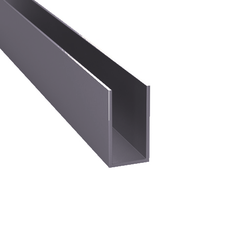 Tükörfény alumín. U profil 36x19x1.5mm black