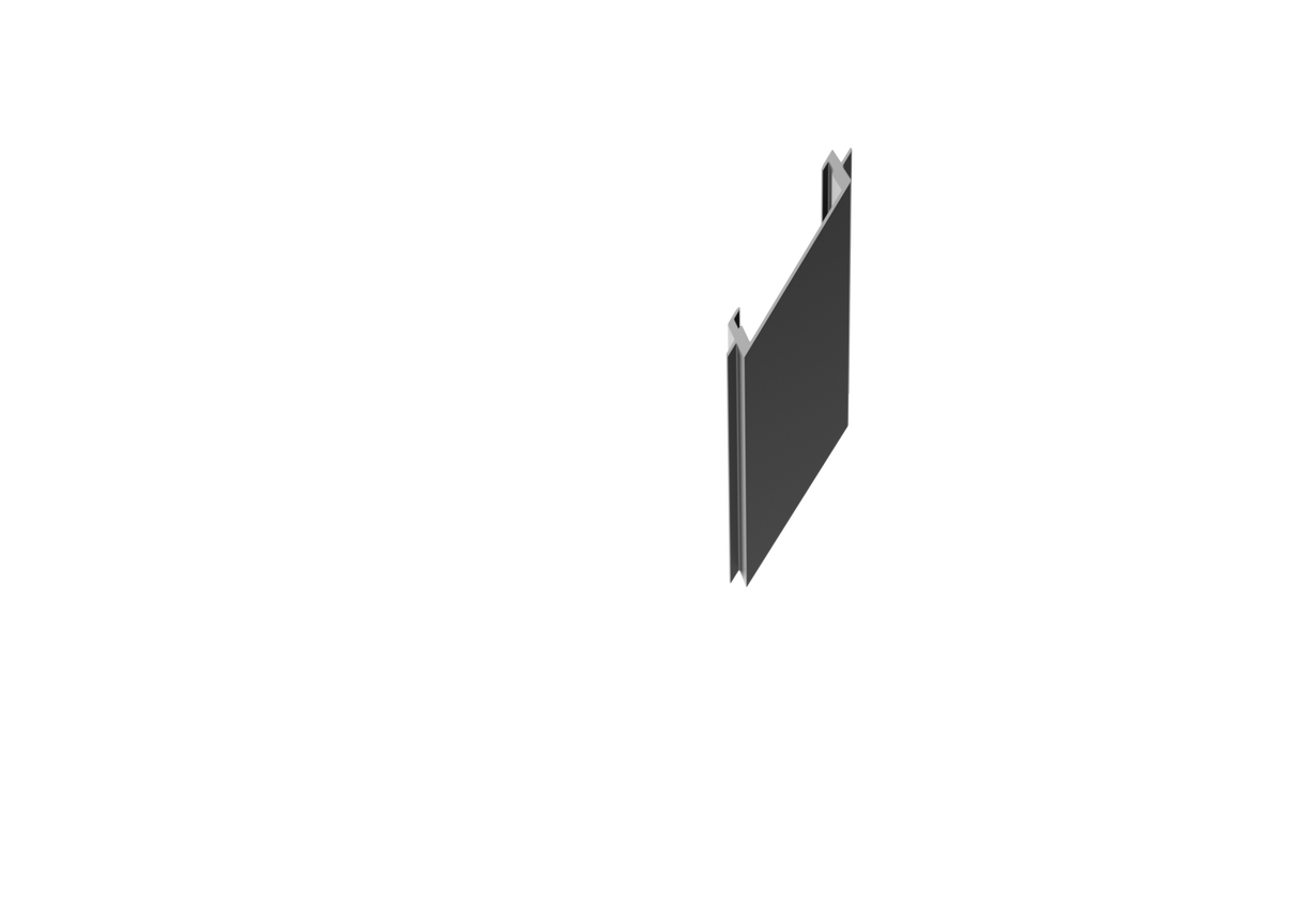 Krycia lišta úzka šikmá pre stĺpikove profily 20mm R7016