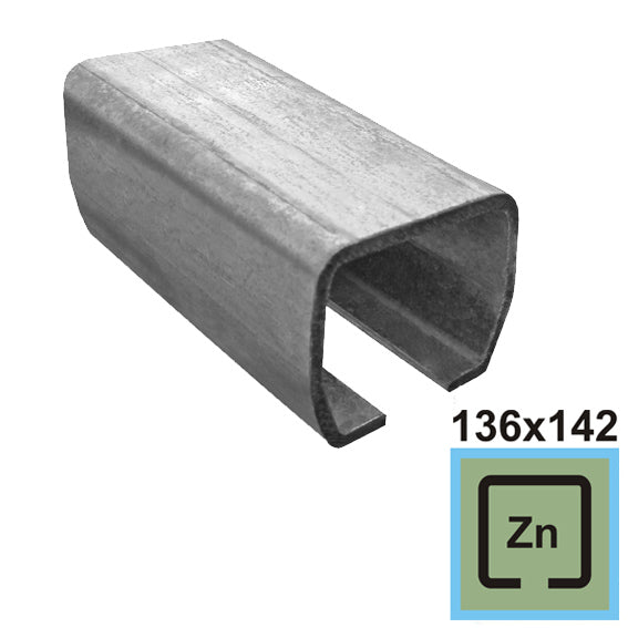 Profil vodiaci spodný Zn, 136x142x6mm, L3m
