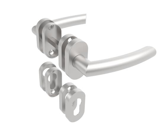 Kľučka so štítkom - pár, AISI 304, K320