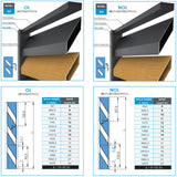 Click - lock dištančná krycia lišta pre U-adaptér, 41x09-36mm - Antracit R7016, šikmá s medzerou 5 mm - SET