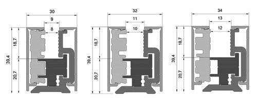 Svorkový al profil-3m s krycou lištou 6-8-10mm