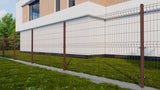 Zváraný plotový panel 3D ZnPVC 2500x1530x4mm hnedá