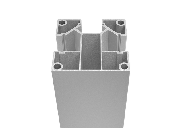 Set hliníkového plotového stĺpika 70 × 70 mm – 6,0 m – prírodný (bez povrchovej úpravy) – pre výplne 20 mm široké