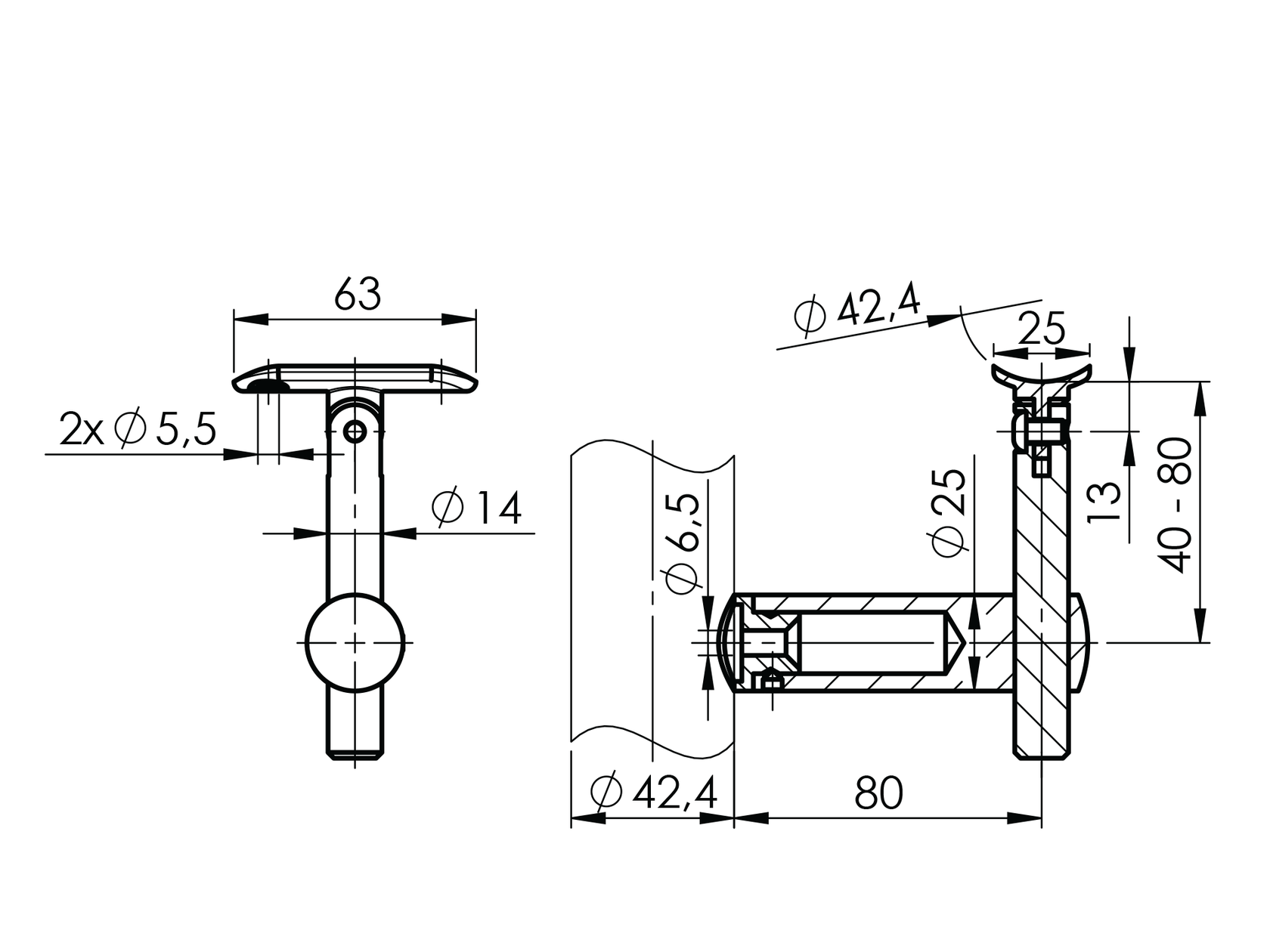 Držiak madla mimoosový