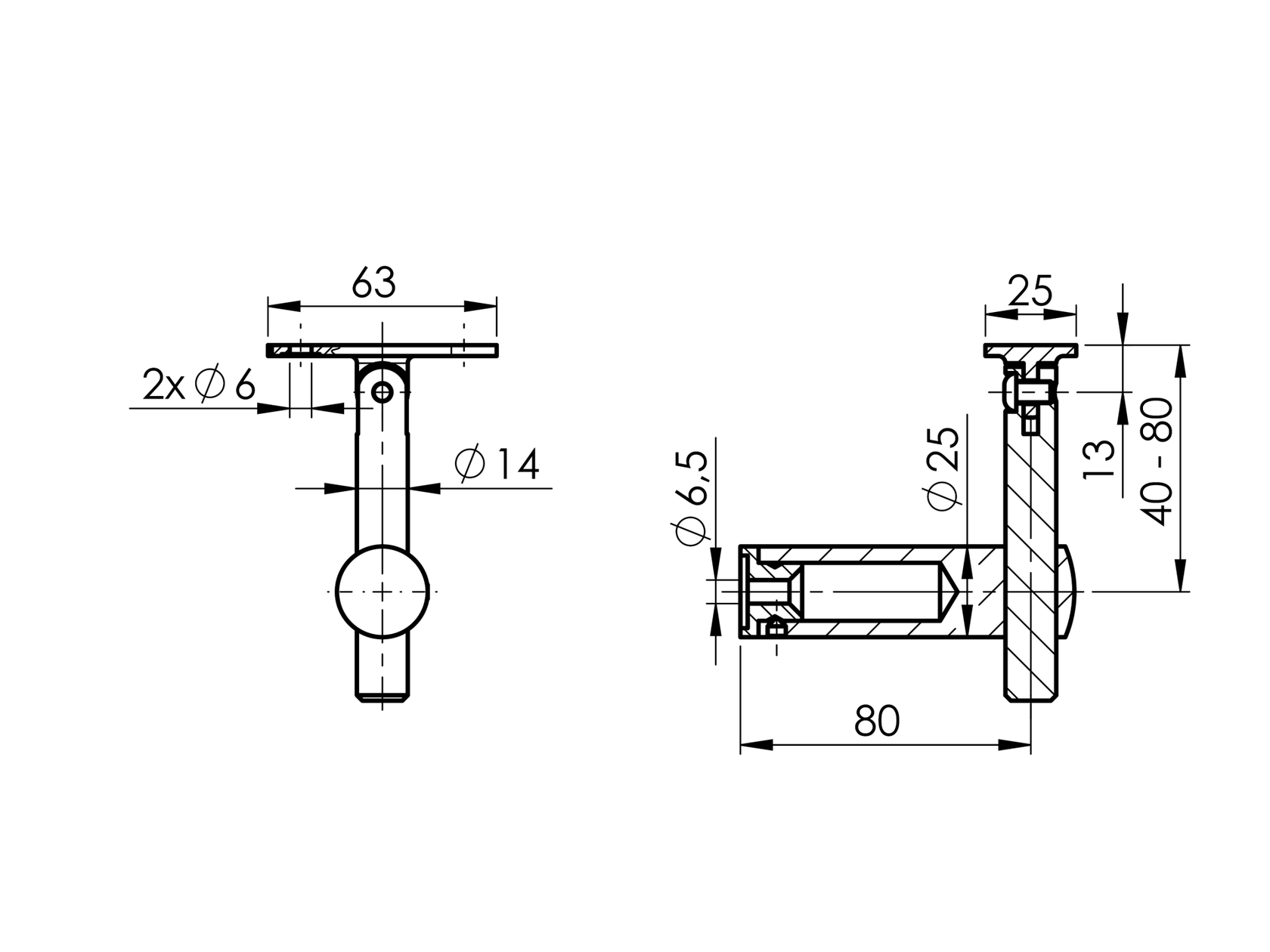 Držiak madla mimoosový