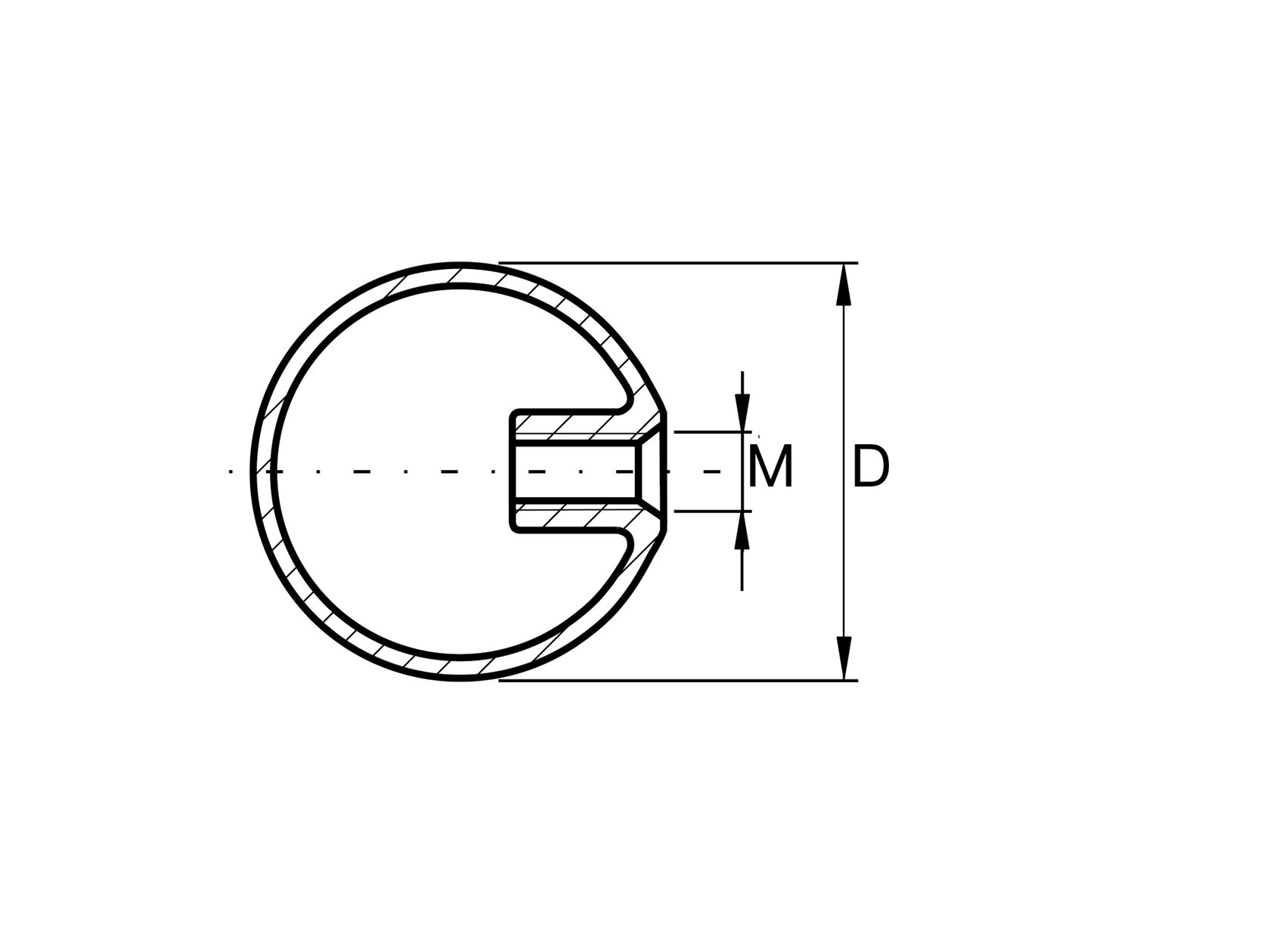 Nerezová záslepka - guľa
