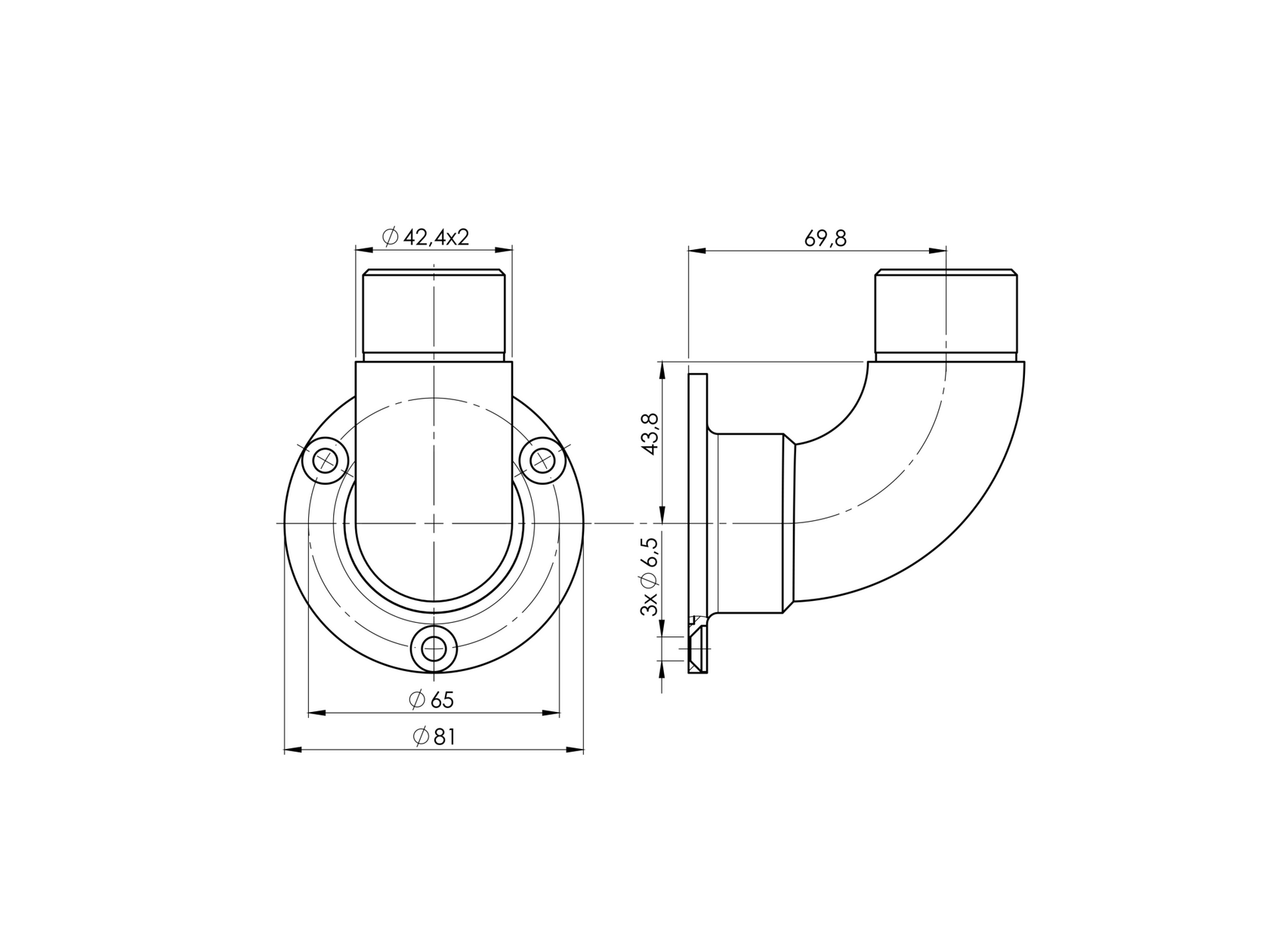 Držiak madla - kotvenie na stenu