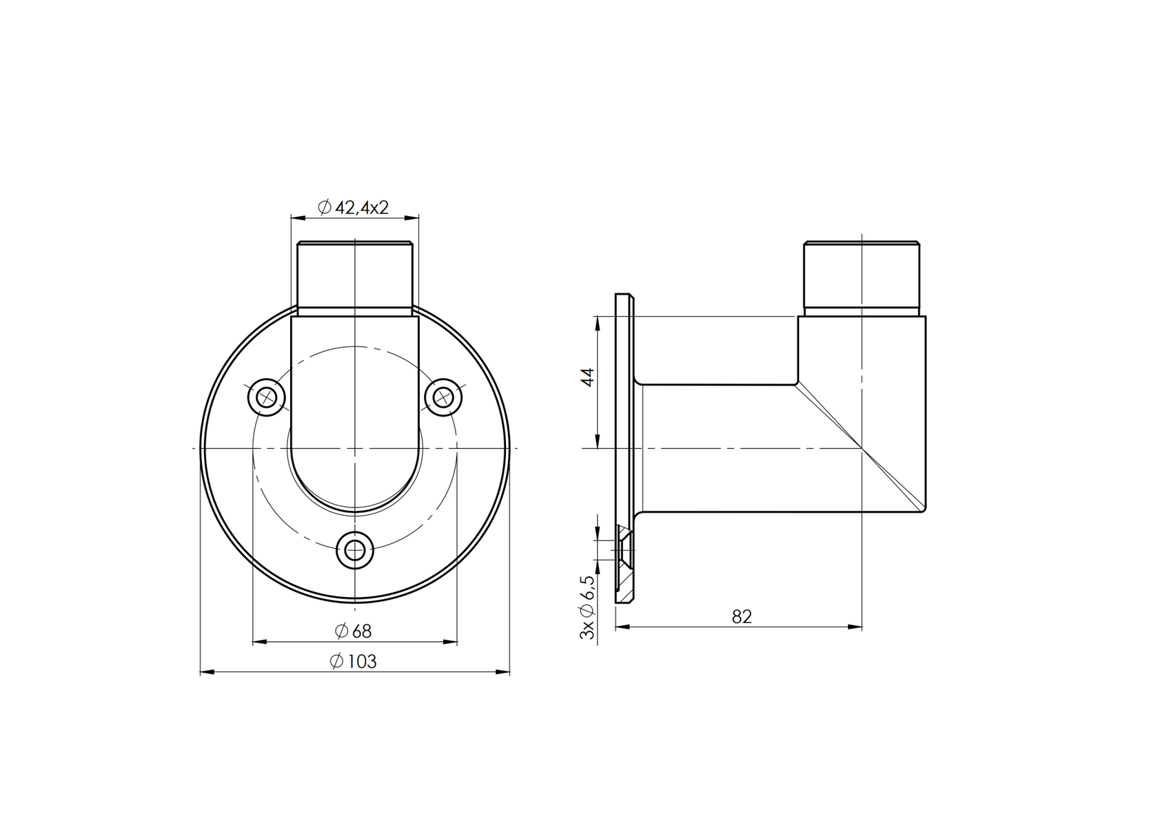 Držiak madla - kotvenie na stenu