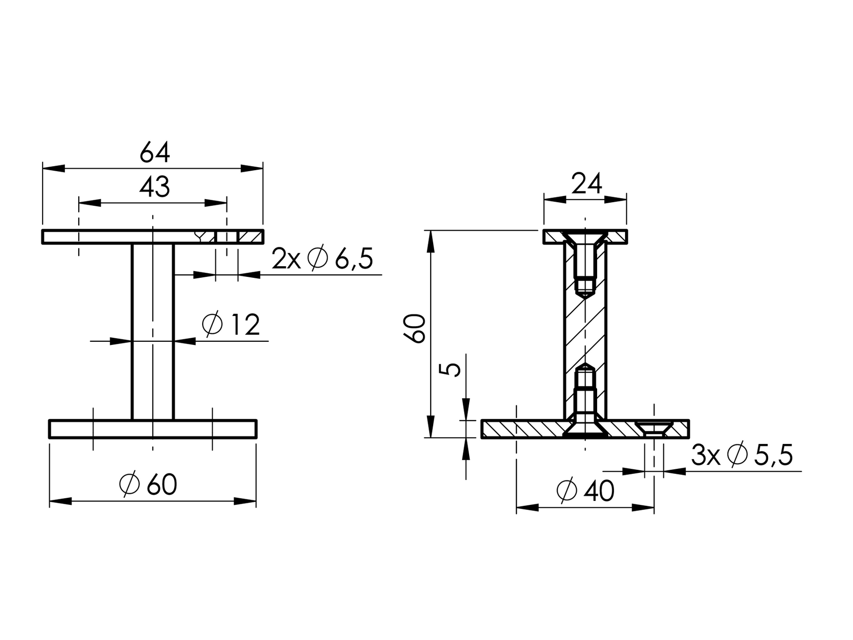Držiak madla na múrik