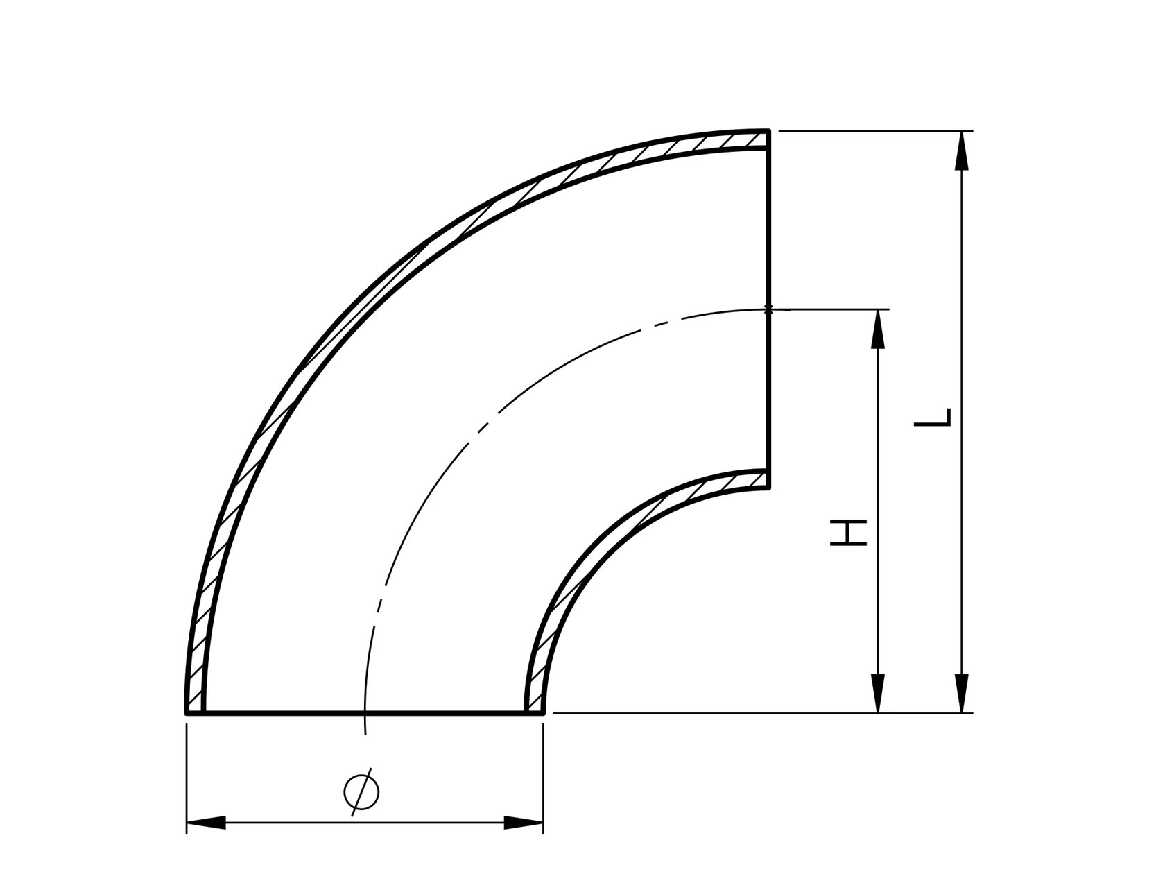 Prechod madla - koleno, nerez