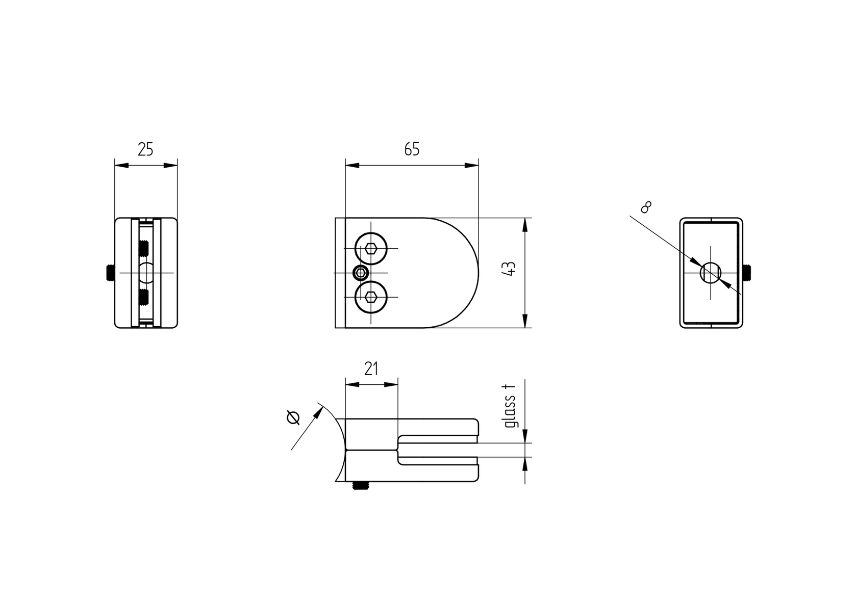 Držiak výplne skla