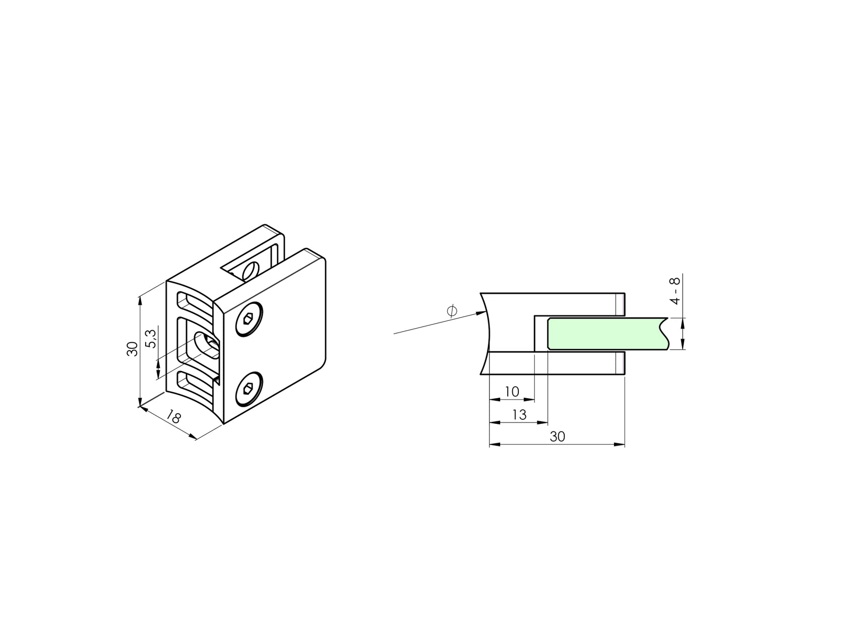 Držiak výplne skla