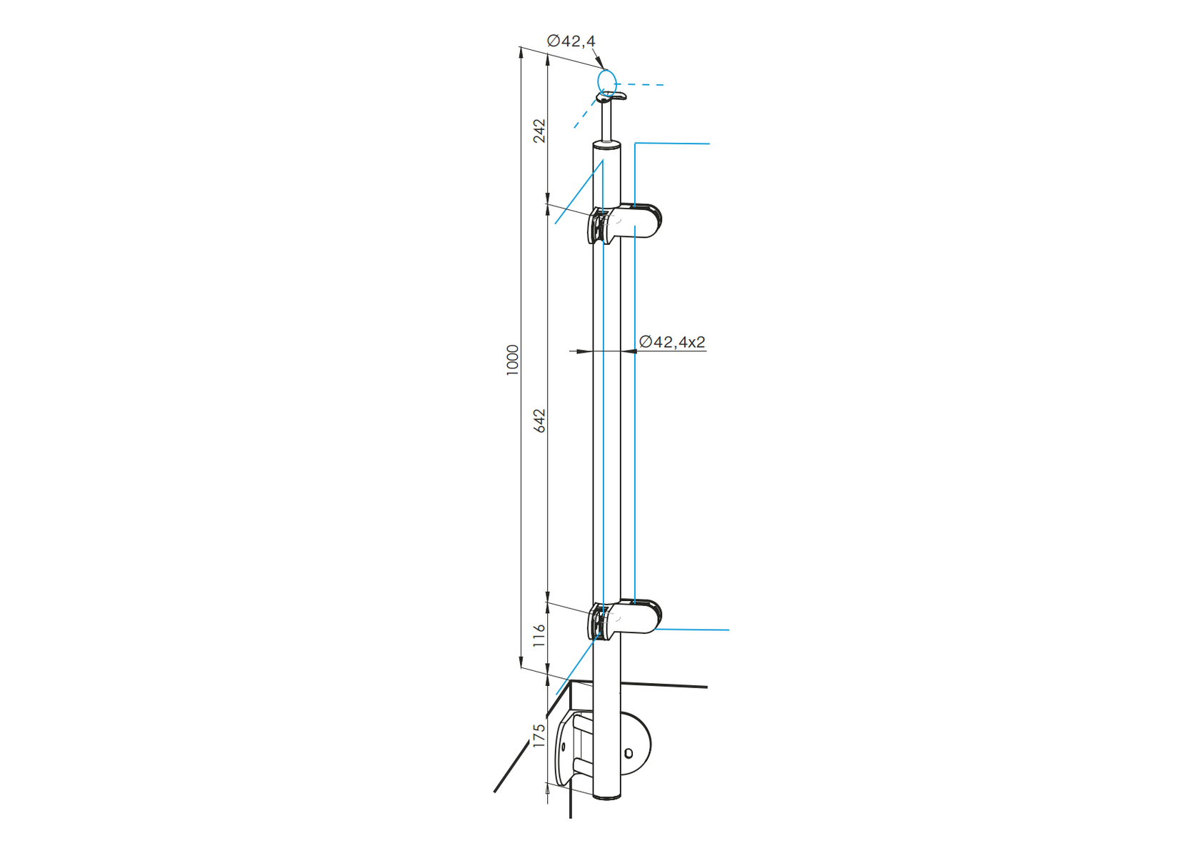 Stĺpik - bočné kotvenie - obojstranný