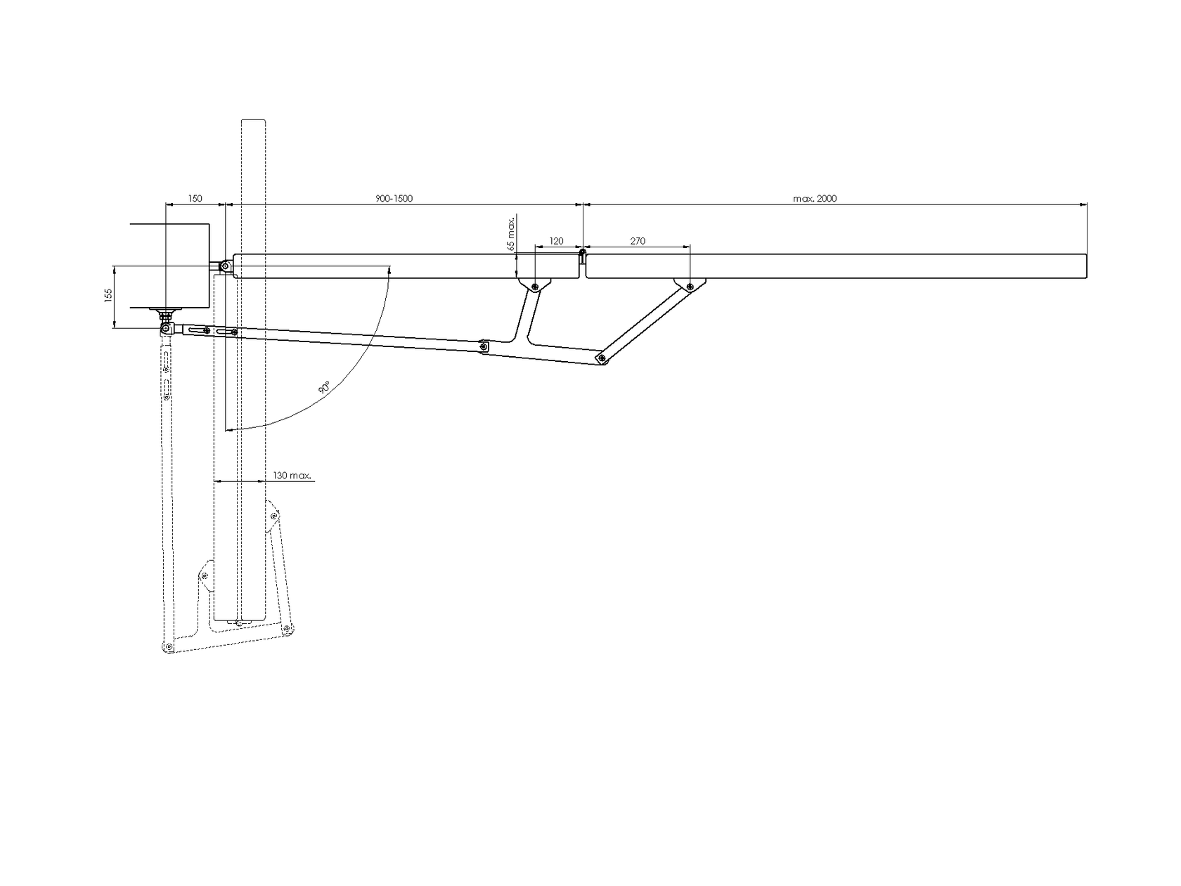 Skladací mechanizmus pre krídlové brány
