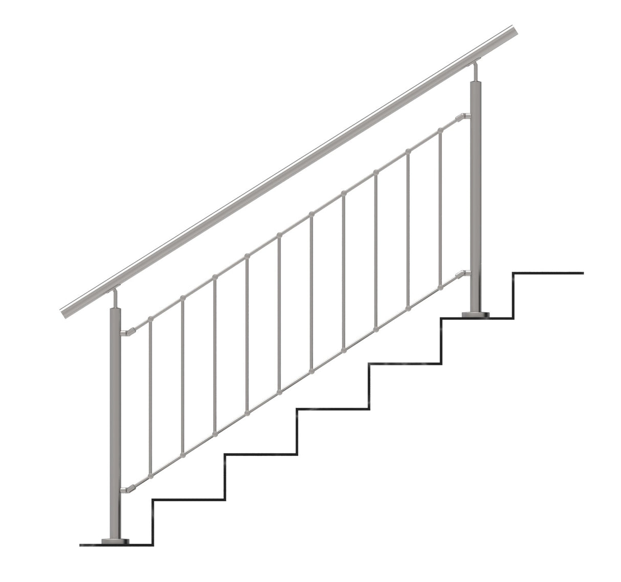 Zábradlie vertikal, VK- rovné AISI304, D42,4/d12ve