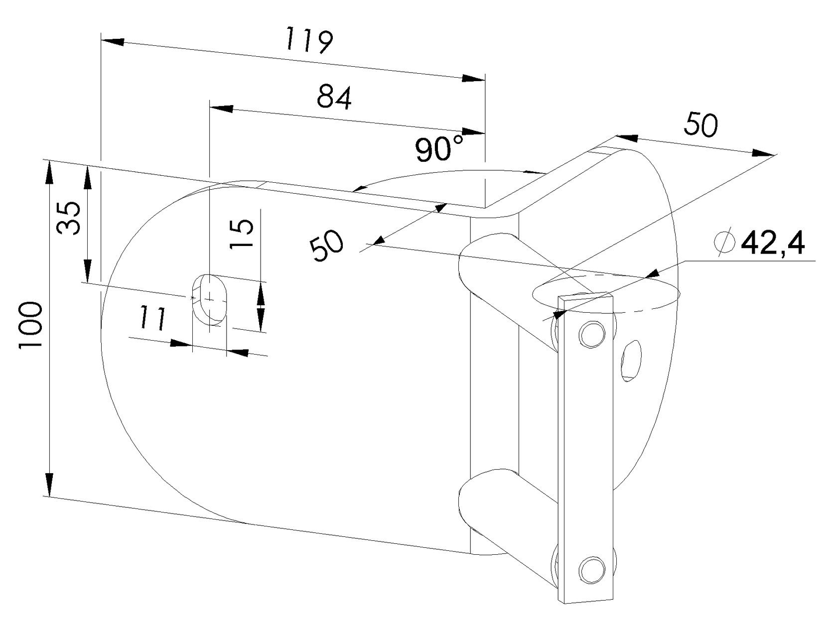 Kotvenie bočné kruhové vonkajšie