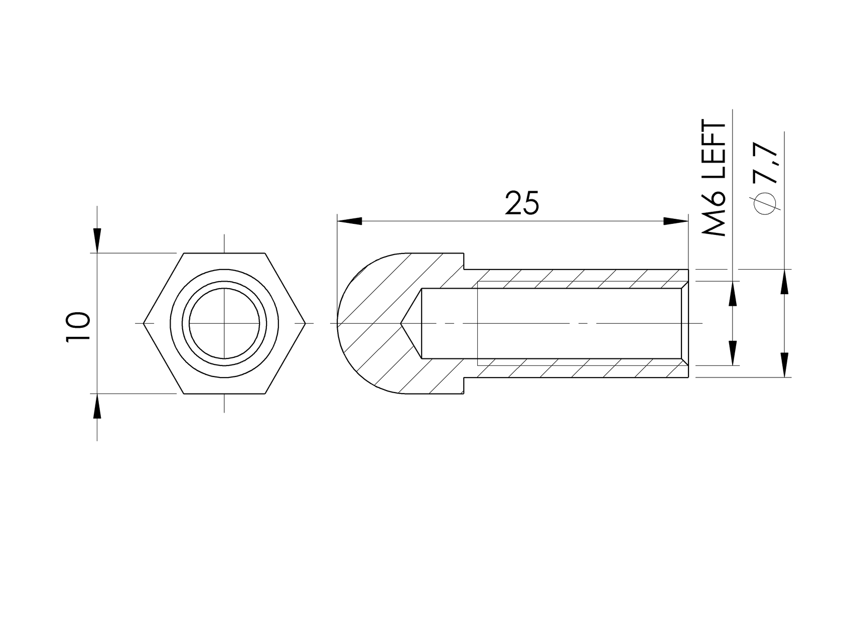Úchytka lanka - napinak AISI316, M6