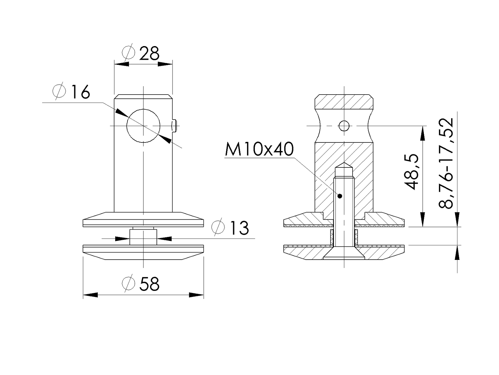 Prístrešok - kotvenie vrchné prepoj
