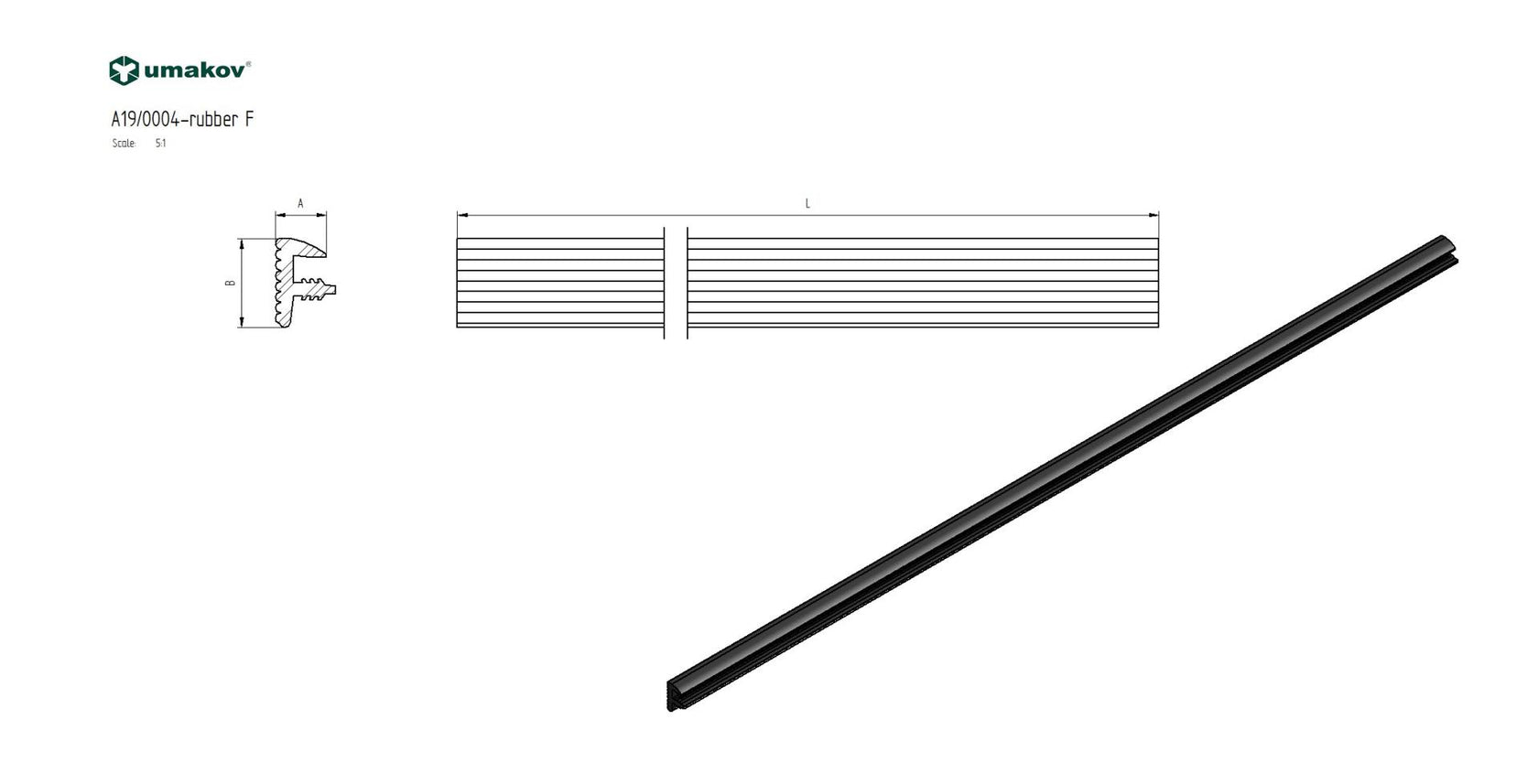 Tesnenie skla Rubber F