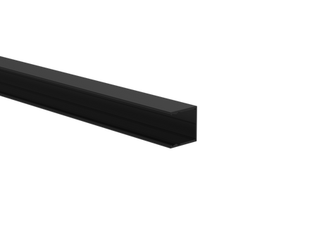 Hliníkový plotový adaptér pre výplne 20 mm a pre fasádny systém, 25 x 25 – 6,0 m – Čierna RAL 9005