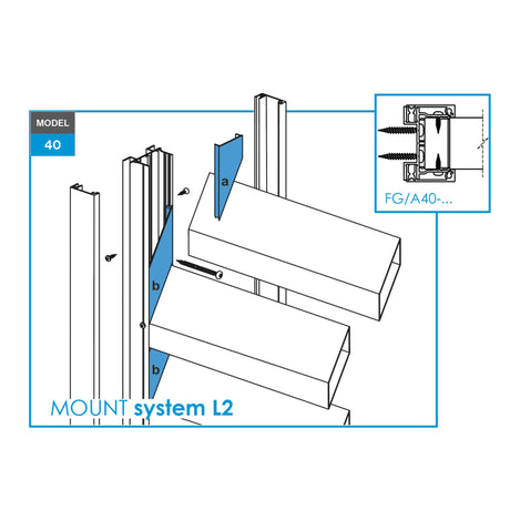 Click-lock spacer cover strip for U40-adapter, 41 x 09 - 30mm - Anthracite R7016, slanted with 5 mm overlap - SET