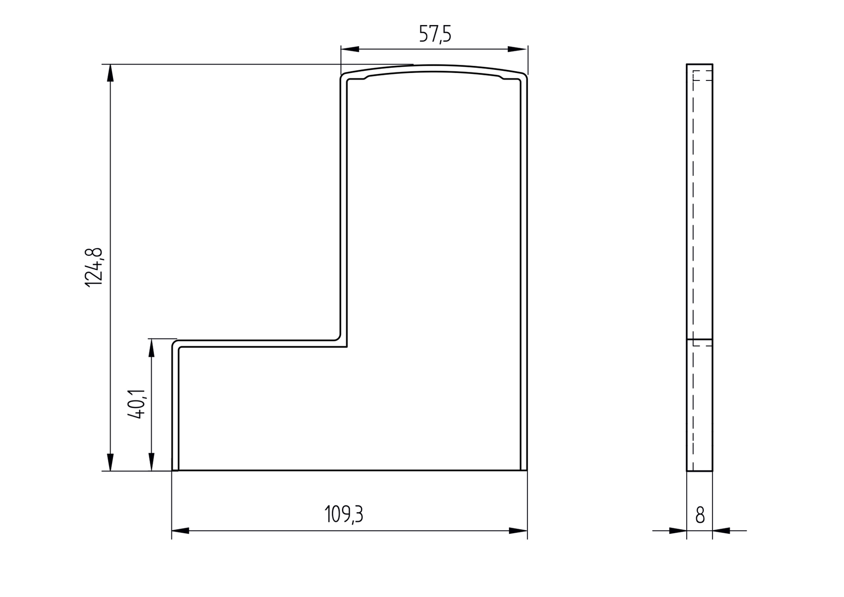 Záslepka pre profil AL/0006-ECO-S-E + kryciu lištu