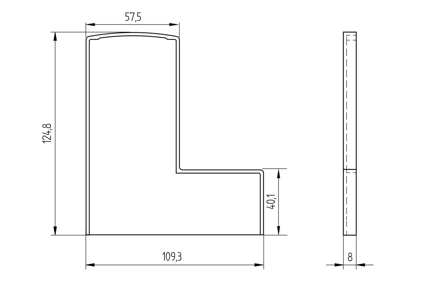 Záslepka pre profil AL/0006-ECO-S-E + kryciu lištu