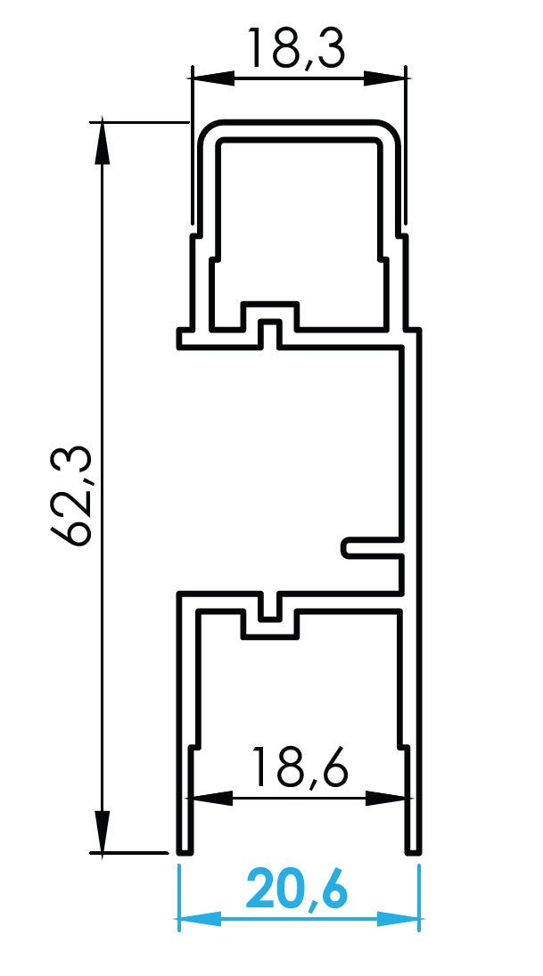 Hliníkový profil pre výplne s LED osvetlením