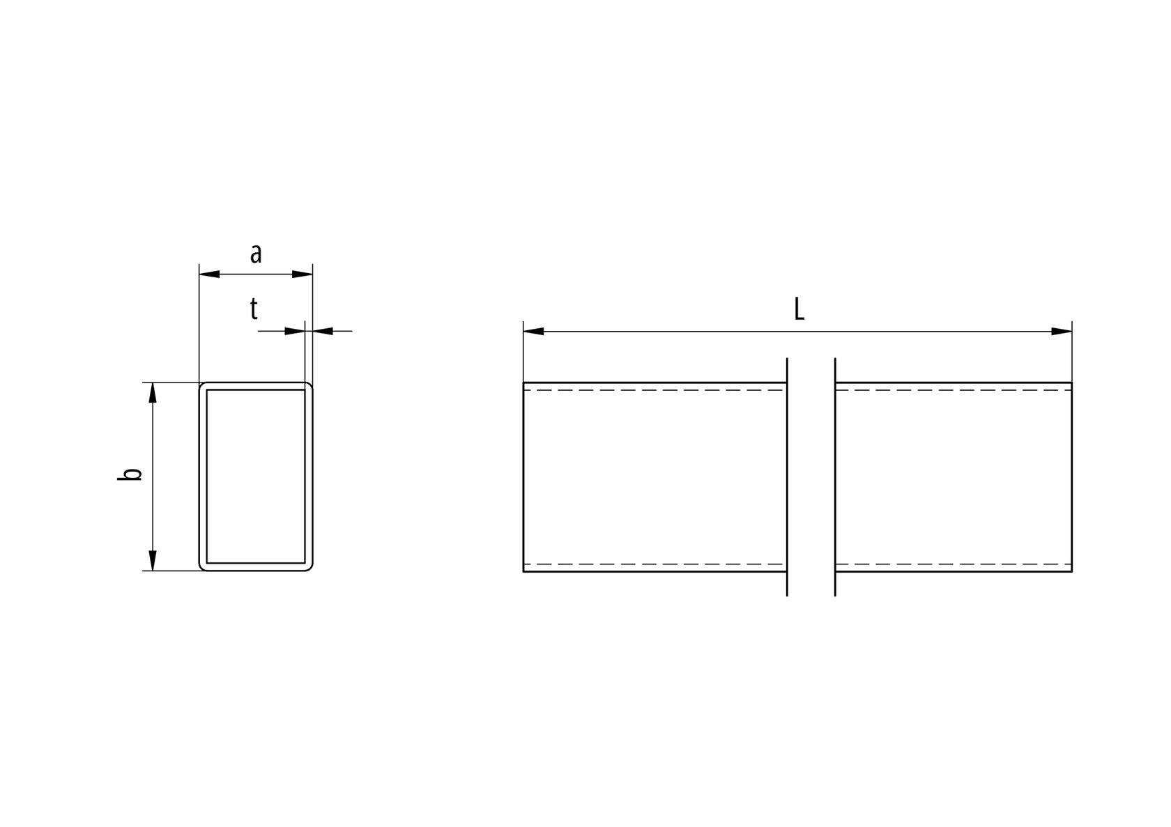 Obdĺžnikový hliníkový profil