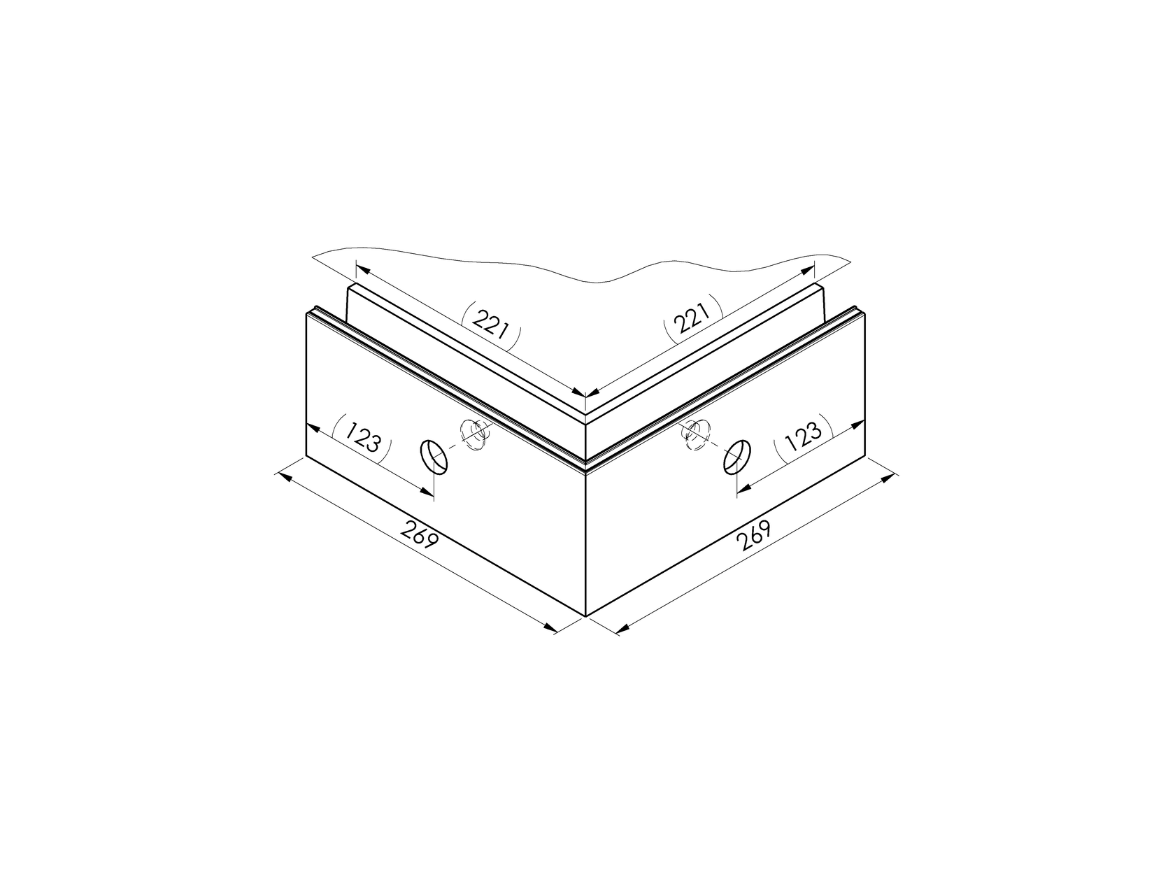Celosklenené zábradlie-profil-bočné kotvenie