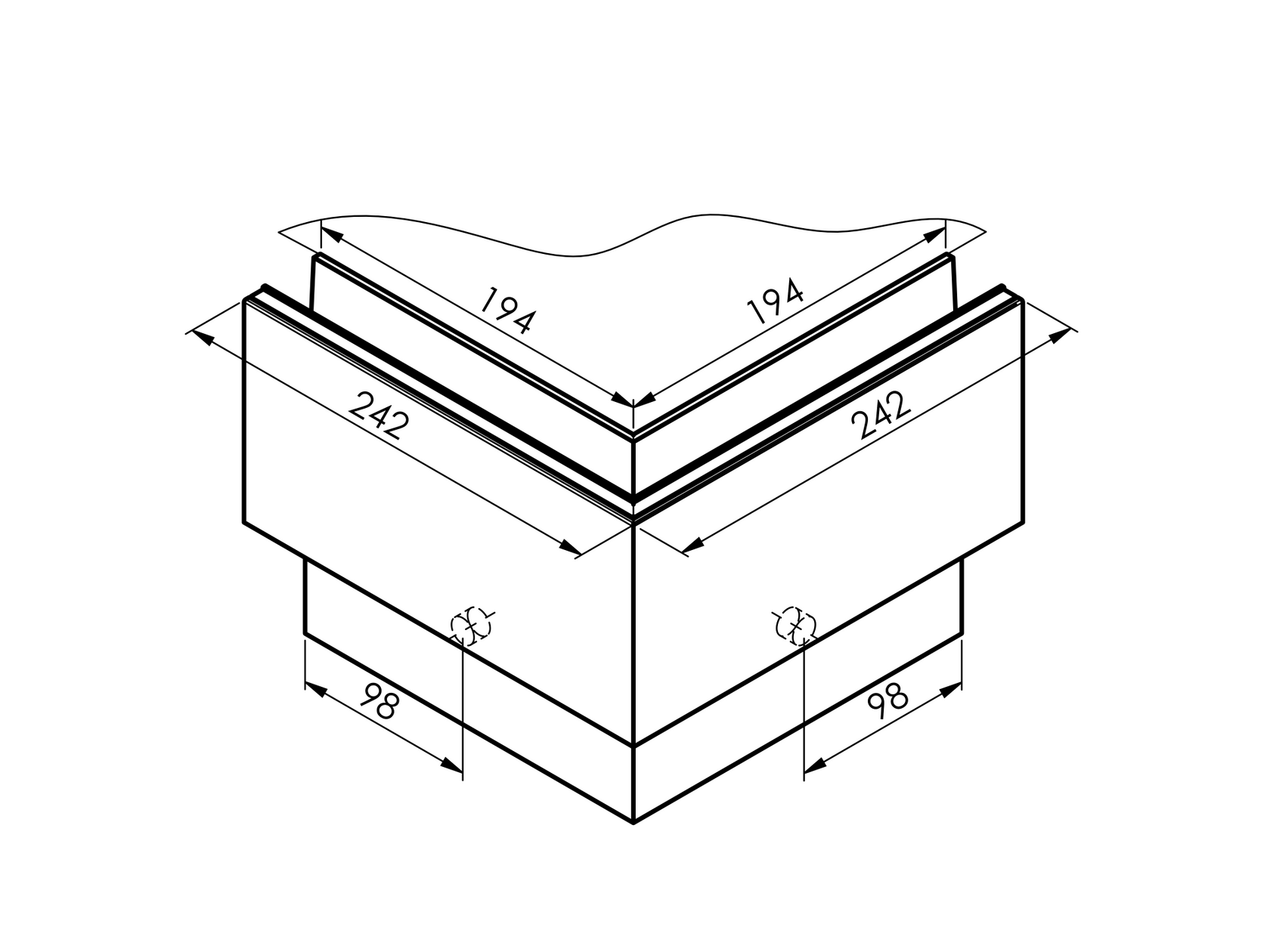 Celosklenené zábradlie-profil-bočné kotvenie
