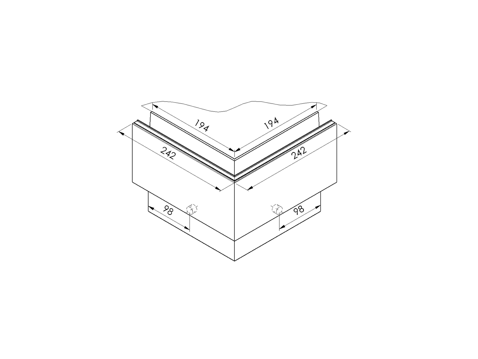 Celosklenené zábradlie-profil-bočné kotvenie