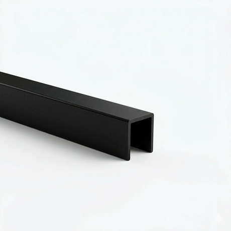 Zasklenie pevné - profil U 17x20x1,5mm t8mm BLACK